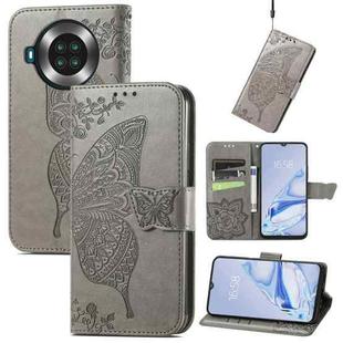 Butterfly Love Flowers Embossed Horizontal Flip Leather Case with Holder & Card Slots & Wallet & Lanyard For CUBOT Note 20(Gray)
