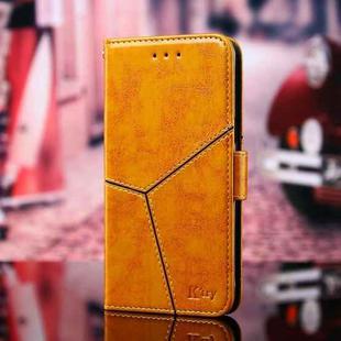 For iPhone 13 Geometric Stitching Horizontal Flip TPU + PU Leather Case with Holder & Card Slots & Wallet(Yellow)