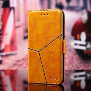 For iPhone 13 Pro Geometric Stitching Horizontal Flip TPU + PU Leather Case with Holder & Card Slots & Wallet (Yellow)