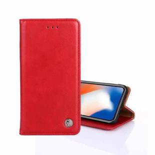 For iPhone 13 Non-Magnetic Retro Texture Horizontal Flip Leather Case with Holder & Card Slots & Wallet(Red)