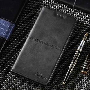 For iPhone 13 Cow Texture Magnetic Horizontal Flip Leather Case with Holder & Card Slots(Black)