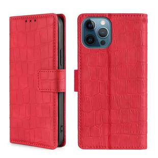 For iPhone 13 Pro Max Skin Feel Crocodile Texture Magnetic Clasp Horizontal Flip PU Leather Case with Holder & Card Slots & Wallet (Red)