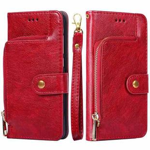 For iPhone 13 Zipper Bag PU + TPU Horizontal Flip Leather Case with Holder & Card Slot & Wallet & Lanyard(Red)