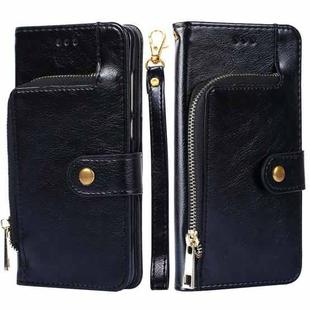For iPhone 13 Pro Max Zipper Bag PU + TPU Horizontal Flip Leather Case with Holder & Card Slot & Wallet & Lanyard(Black)