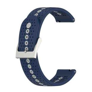 20mm Universal Colorful Hole Silicone Watch Band(Midnight Blue Grey)
