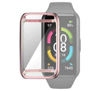 For Huawei Band 6 / 6 Pro / Honor Band 6 Full Coverage TPU Electroplating Protective Case Cover(Pink)