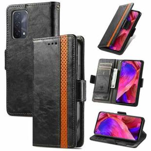 For OPPO A93 5G CaseNeo Business Splicing Dual Magnetic Buckle Horizontal Flip PU Leather Case with Holder & Card Slots & Wallet(Black)