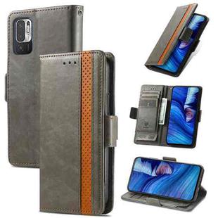 For Xiaomi Redmi Note 10 JP Edition CaseNeo Business Splicing Dual Magnetic Buckle Horizontal Flip PU Leather Case with Holder & Card Slots & Wallet(Grey)