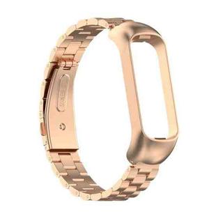 For Samsung Galaxy Fit2 SM-R220 Three-beads Steel Watch Band(Rose Gold)