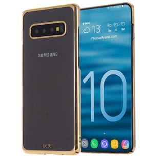 For Galaxy S10+ GEBEI Shockproof  Plating PC Protective Case(Gold)