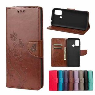 Butterfly Flower Pattern Horizontal Flip Leather Case with Holder & Card Slots & Wallet For Wiko Power U30(Brown)