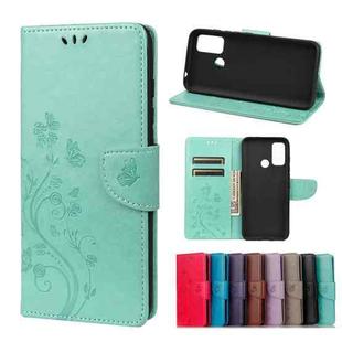 Butterfly Flower Pattern Horizontal Flip Leather Case with Holder & Card Slots & Wallet For Wiko Power U30(Green)