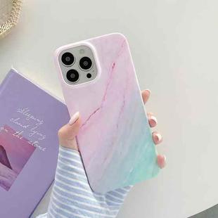 Marble Pattern Shockproof Protective Case For iPhone 13(Pink Green)