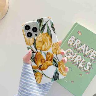 Bright Surface Flowers Pattern Shockproof Protective Case For iPhone 13(Tulip)