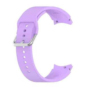 For Samung Galaxy Watch4 40mm / 44mm Silicone Silver Round Buckle Watch Band(Purple)