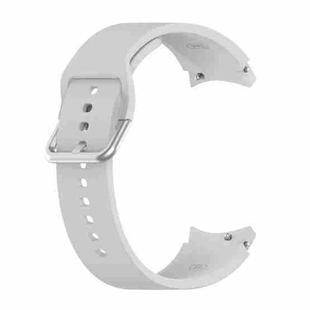 For Samung Galaxy Watch4 40mm / 44mm Silicone Silver Round Buckle Watch Band(Silver Grey)