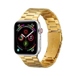 Ultra-thin Three-bead Metal Strap Watch Band For Apple Watch Series 8&7 41mm / SE 2&6&SE&5&4 40mm / 3&2&1 38mm(Gold)