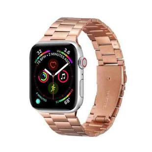 Ultra-thin Three-bead Metal Strap Watch Band For Apple Watch Ultra 49mm / Series 8&7 45mm / SE 2&6&SE&5&4 44mm / 3&2&1 42mm(Rose Gold)