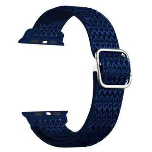 Adjustable Rhombic Texture Elastic Watch Band For Apple Watch Series 8&7 41mm / SE 2&6&SE&5&4 40mm / 3&2&1 38mm(Blue)