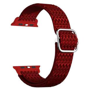 Adjustable Rhombic Texture Elastic Watch Band For Apple Watch Ultra 49mm / Series 8&7 45mm / SE 2&6&SE&5&4 44mm / 3&2&1 42mm(Red)