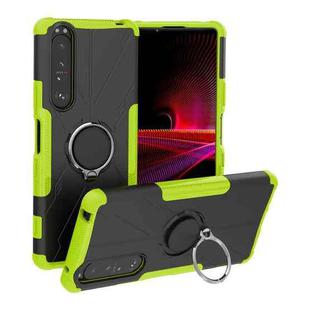 For Sony Xperia 1 III Armor Bear Shockproof PC + TPU Protective Case with Ring Holder(Green)