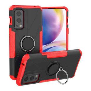 For OnePlus Nord 2 5G Armor Bear Shockproof PC + TPU Protective Case with Ring Holder(Red)