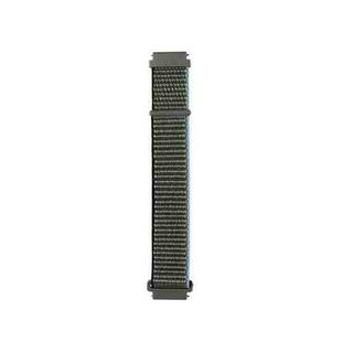 For Samsung Galaxy Watch3 41mm Nylon Loop Watch Band(Dark Olive Green)