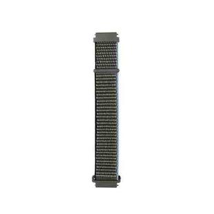 For Samsung Galaxy Watch3 45mm Nylon Loop Watch Band(Dark Olive Green)