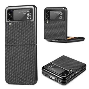 For Samsung Galaxy Z Flip3 5G Cross Pattern Slim PC Protective Case(Black)