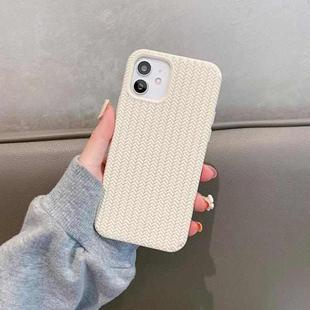 For iPhone 13 Herringbone Texture Silicone Protective Case(White)