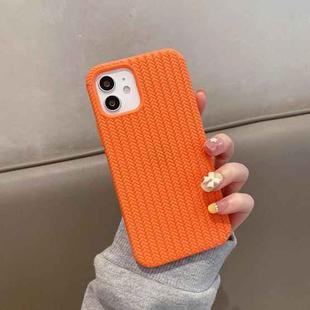 For iPhone 13 Pro Herringbone Texture Silicone Protective Case (Orange)