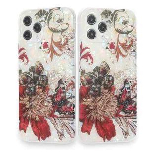 For iPhone 13 Butterfly Shell Colorful Series Pattern IMD TPU Shockproof Case(Red)