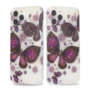 For iPhone 13 Butterfly Shell Colorful Series Pattern IMD TPU Shockproof Case(Black)