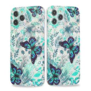 For iPhone 13 Butterfly Shell Colorful Series Pattern IMD TPU Shockproof Case(Green)
