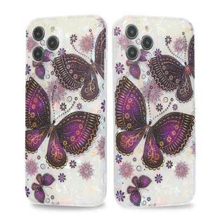 For iPhone 13 Pro Butterfly Shell Colorful Series Pattern IMD TPU Shockproof Case (Black)