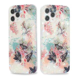 For iPhone 13 Pro Butterfly Shell Colorful Series Pattern IMD TPU Shockproof Case (Light Pink)