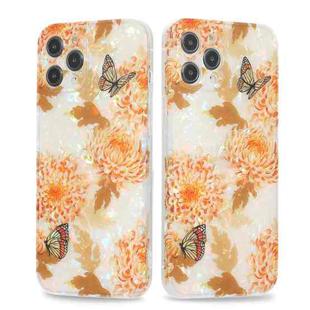 For iPhone 12 Butterfly Shell Colorful Series Pattern IMD TPU Shockproof Case(Orange)