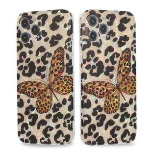 For iPhone 12 Pro Max Butterfly Shell Colorful Series Pattern IMD TPU Shockproof Case(Leopard Grain)