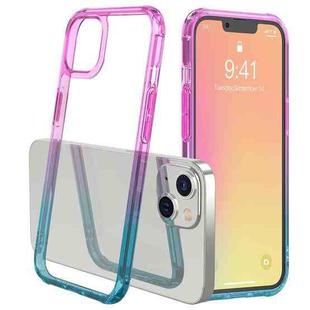 For iPhone 13 Sound Coversion Shockproof Gradient Acrylic Protective Case(Pink Blue)