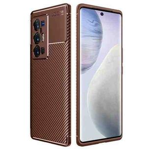 For vivo X70 Pro+ Carbon Fiber Texture Shockproof TPU Case(Brown)