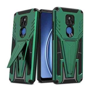 For Motorola Moto G Play 2021 Super V Armor PC + TPU Shockproof Case with Invisible Holder(Dark Green)