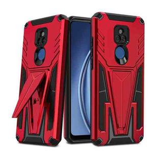 For Motorola Moto G Play 2021 Super V Armor PC + TPU Shockproof Case with Invisible Holder(Red)