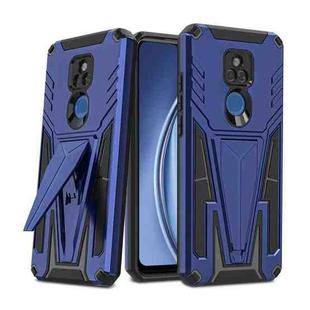 For Motorola Moto G Play 2021 Super V Armor PC + TPU Shockproof Case with Invisible Holder(Blue)