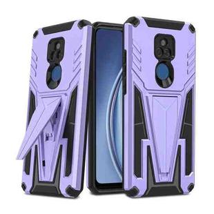 For Motorola Moto G Play 2021 Super V Armor PC + TPU Shockproof Case with Invisible Holder(Purple)