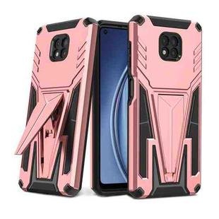 For Motorola Moto G Power 2021 Super V Armor PC + TPU Shockproof Case with Invisible Holder(Rose Gold)