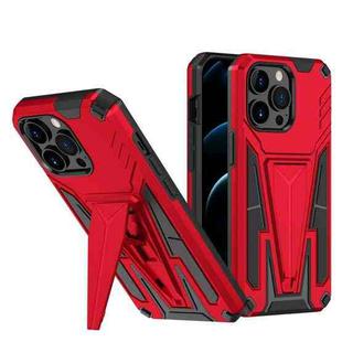 For iPhone 13 mini Super V Armor PC + TPU Shockproof Case with Invisible Holder (Red)