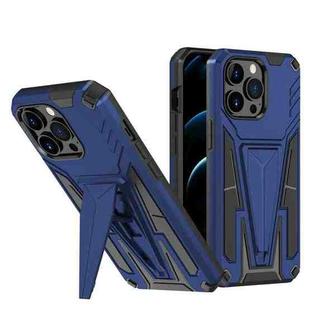 For iPhone 13 Pro Max Super V Armor PC + TPU Shockproof Case with Invisible Holder (Blue)