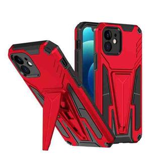For iPhone 12 Super V Armor PC + TPU Shockproof Case with Invisible Holder(Red)