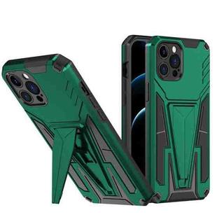 For iPhone 12 Pro Max Super V Armor PC + TPU Shockproof Case with Invisible Holder(Green)