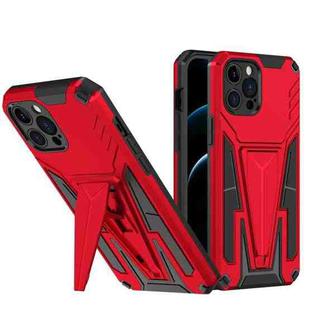 For iPhone 12 Pro Max Super V Armor PC + TPU Shockproof Case with Invisible Holder(Red)